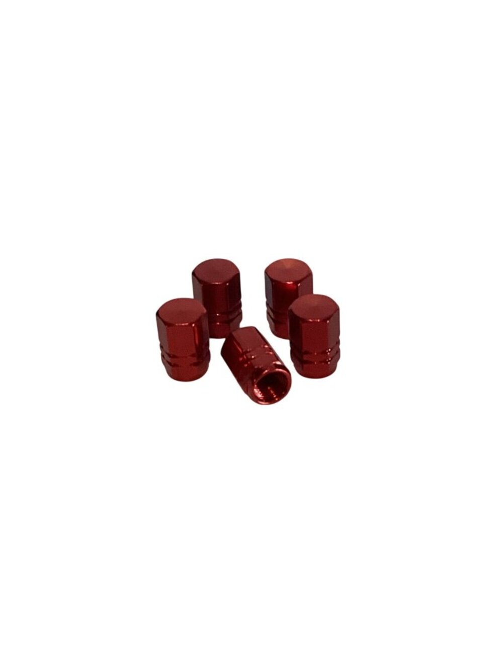 5pcs Red/Polished Aluminum Valve Stem Caps 4PCS NEW